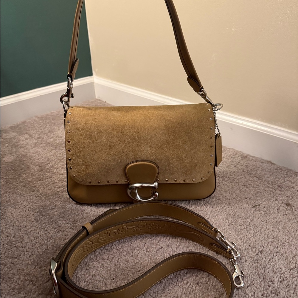 Coach suede and leather soft tabby